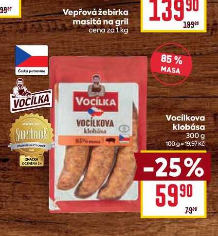 Vocilkova klobása 300 g