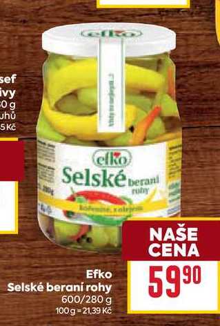 Efko Selské beraní rohy 600/280 g