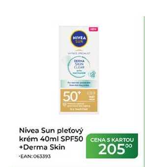 Nivea Sun pleťový krém 40ml SPF50 +Derma Skin