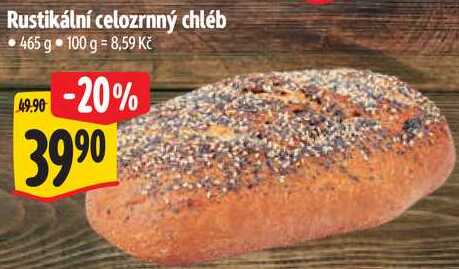 Rustikální celozrnný chléb, 465 g 
