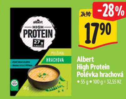 Albert High Protein Polévka hrachová, 55 g