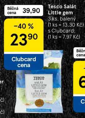 Tesco Salát Little gem, 3 ks. balený  