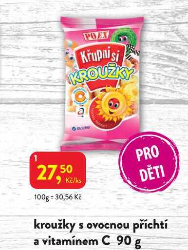 POEX kroužky s ovocnou příchtí a vitamínem C 90 g