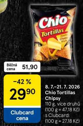 Chio Tortillas Chipsy, 110 g, více druhů  