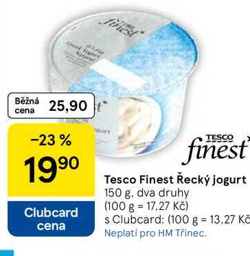 Tesco Finest Řecký jogurt, 150 g