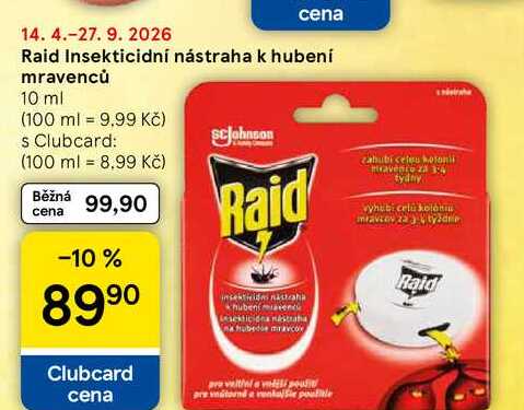 Raid Insekticidní nástraha k hubení mravenců, 10 ml Tesco