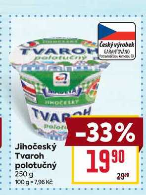 Jihočeský Tvaroh polotučný 250 g