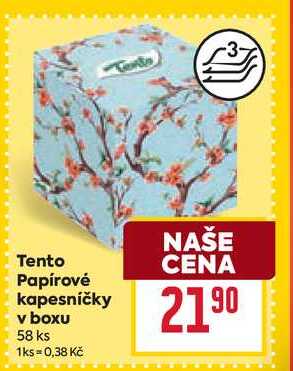 Tento Papírové kapesníčky v boxu 58 ks