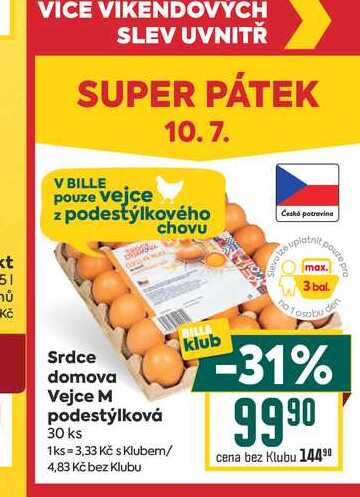 Srdce domova Vejce M podestýlková 30 ks 