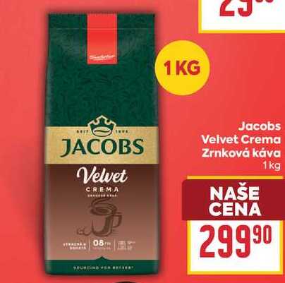 Jacobs Velvet Crema Zrnková káva 1kg