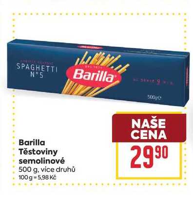 Barilla Těstoviny semolinové 500 g