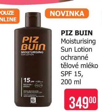 PIZ BUIN Moisturising Sun Lotion ochranné tělové mléko SPF 15, 200 ml Teta drogerie