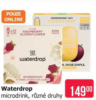 Waterdrop microdrink, různé druhy