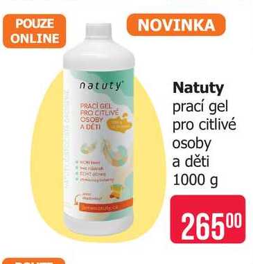 Natuty prací gel pro citlivé osoby a děti 1000 g
