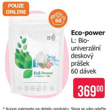 Eco-power L: Bio- univerzální deskový prášek 60 dávek Teta drogerie