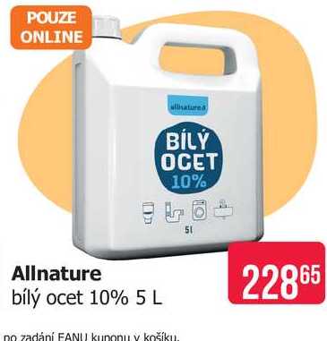 Allnature bílý ocet 10% 5 L Teta drogerie