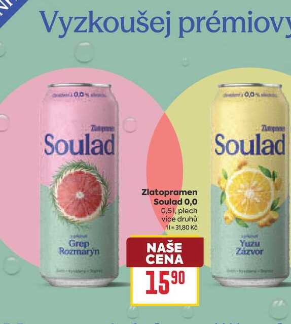Zlatopramen Soulad 0,0 0,5l plech