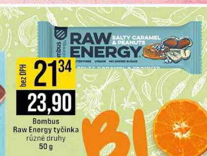 Bombus Raw Energy tyčinka různé druhy 50 g