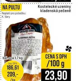 Kostelecké uzeniny kladenská pečeně 100g