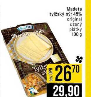 Madeta tylžský sýr 45% original uzený Syraruv výběr plátky 100 g