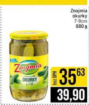 Znojmia okurky 7-9cm 680 g