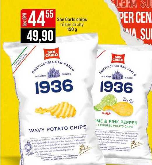 San Carlo chips různé druhy 150 g