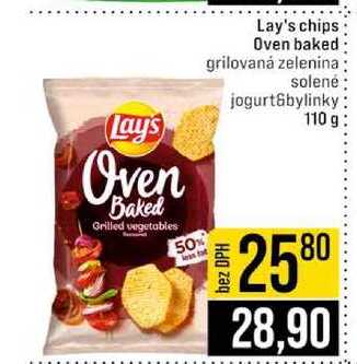 Lays Lay's chips Oven baked grilovaná zelenina solené jogurt&bylinky 110 g