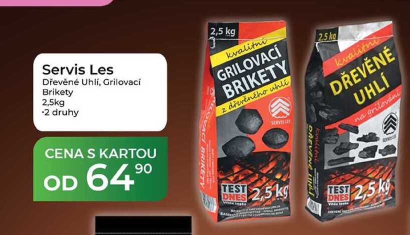 Servis Les Dřevěné uhlí, Grilovací Brikety 2,5kg