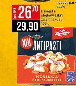 Hawesta sledový salát zelenina+pepř 150 g 
