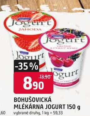 BOHUŠOVICKÁ MLÉKÁRNA JOGURT 150 g