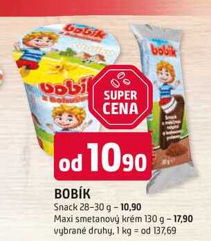 Bobík Maxi smetanový krém 130g, vybrané druhy