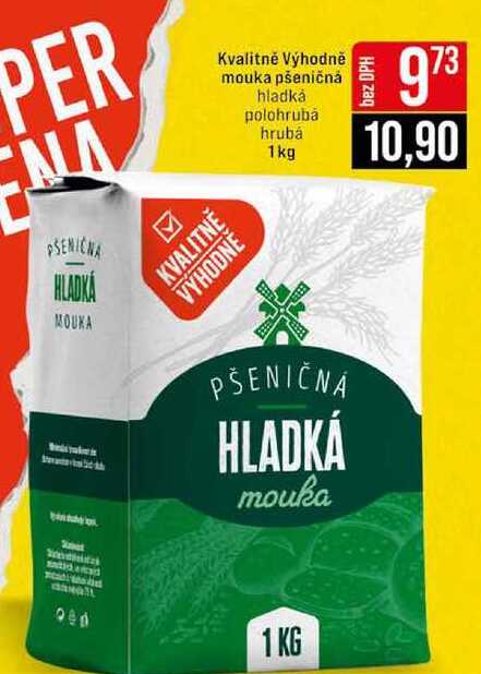 Kvalitně Výhodně mouka pšeničná hladká polohrubá hrubá 1kg 