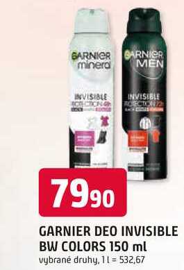 GARNIER DEO INVISIBLE BW COLORS 150 ml Trefa