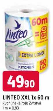 LINTEO XXL 1x 60 m kuchyňská role 2vrstvá 