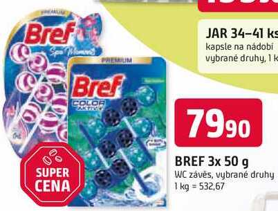 BREF COLOR AKTIV 3x 50 g WC závěs, vybrané druhy Trefa