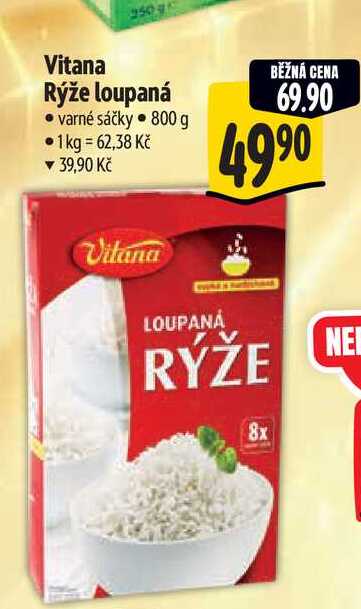 Vitana Rýže loupaná varné sáčky 800 g