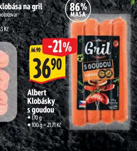 Albert Klobásky s goudou 170 g