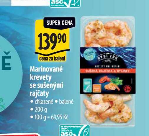 Marinované krevety se sušenými rajčaty 200 g