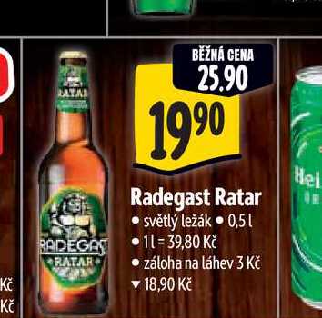   Radegast Ratar  0,5 l