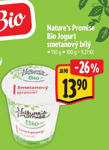 Nature's Promise Bio Jogurt smetanový bílý 150 g