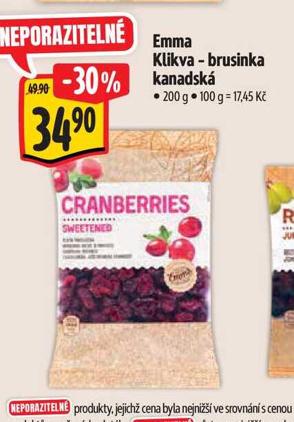 Emma Klikva brusinka kanadská 200 g
