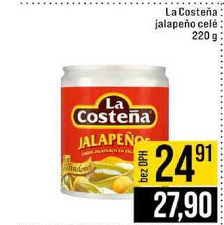 La Costeňa jalapeño celé 220 g