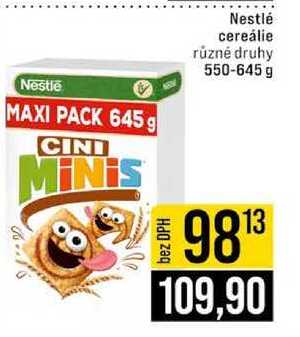 Nestlé cereálie různé druhy 550-645 g 