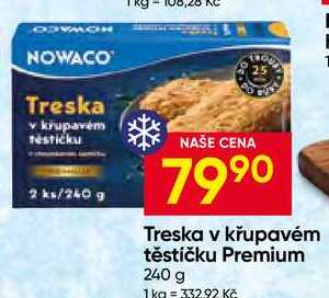 NOWACO Treska v křupavém těstíčku Premium 240 g