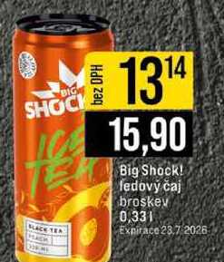 Big Shock! fedový čaj broskev 0,33l