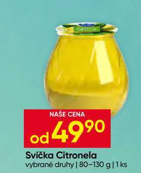 Svíčka Citronela vybrané druhy 80-130 g Hruška