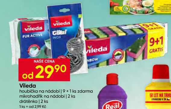 Vileda houbička na nádobí 9+1 ks zdarma Hruška
