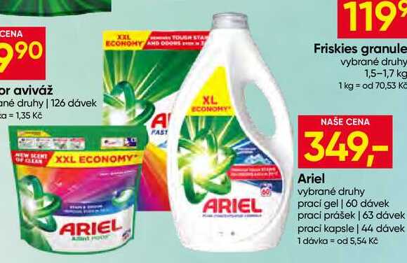 Ariel prací gel 60 dávek vybrané druhy Hruška