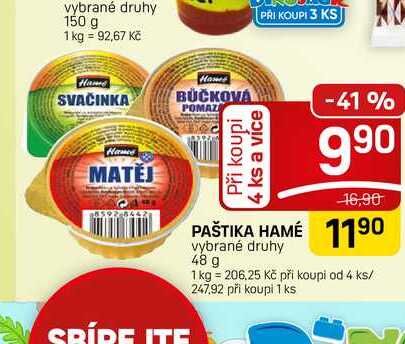 PAŠTIKA HAMÉ vybrané druhy 48 g