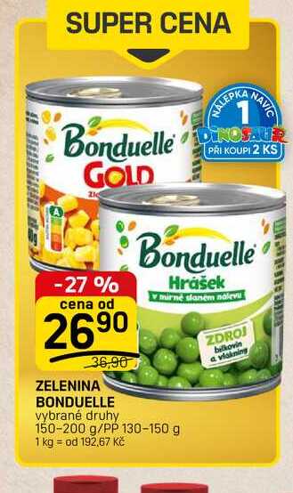 ZELENINA BONDUELLE vybrané druhy 150-200g